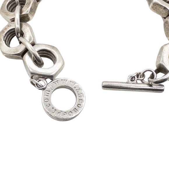 VINTAGE ZN Concept Round Nut Link HEAVY Chain Bracelet - Picture 3 of 5